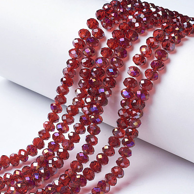 Electroplate Transparent Glass Beads Strands EGLA-A034-T4mm-F08-1