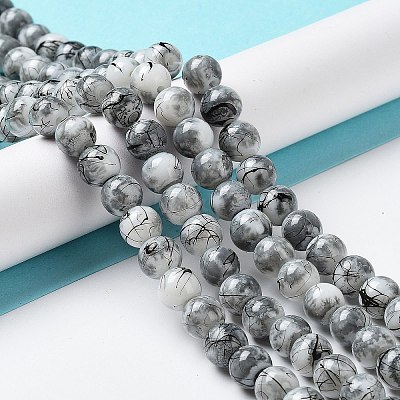 Drawbench & Baking Paint Glass Beads Strands GLAA-S176-01-1