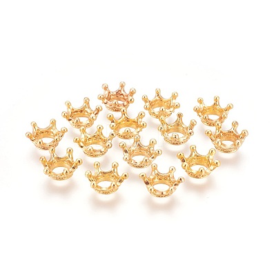 Tibetan Style Alloy Bead Caps X-PALLOY-WH0054-02G-1