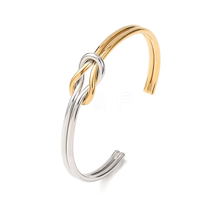 Duo Tone 304 Stainless Steel Knot Open Cuff Bangles for Women SA-CBA2192-05GP-01-1