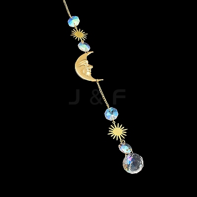 Glass Teardrop Big Pendant Decorations LS-HJEW-M005-05D-G-1