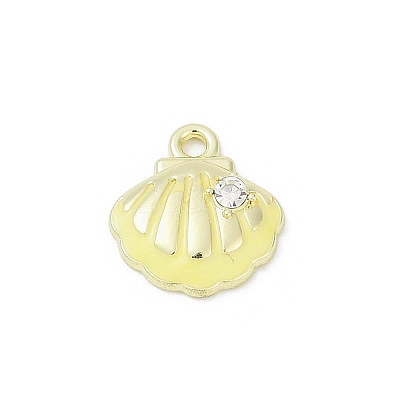 Rack Plating Alloy Enamel and Rhinestone Pendants PALLOY-R151-40G-02-1