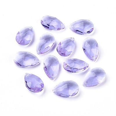 Faceted Glass Pendants GLAA-F069-S-A25-1