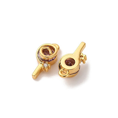Brass Micro Pave Cubic Zirconia Pendants KK-K382-25G-01-1