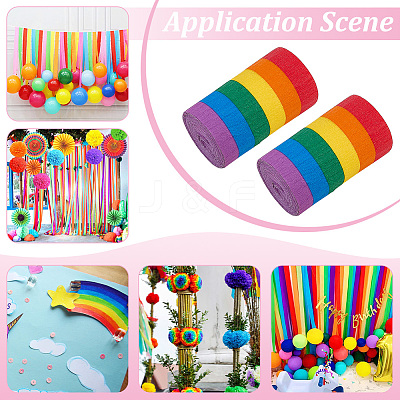 Rainbow Crepe Paper Streamers for Graduation Baby Shower Gender Reveal Birthday Party Decor LS-DIY-WH0622-448-1
