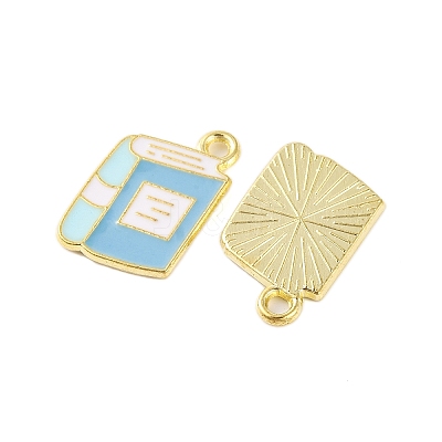 Golden Plated Alloy Enamel Pendants ENAM-Z017-12G-01-1