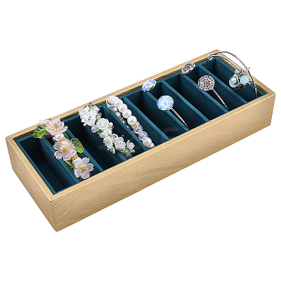 10 Grids PU Leather Bangle Organizer Display Trays BDIS-WH0008-19B-1