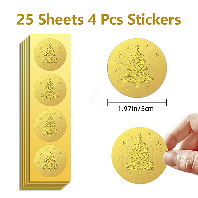 Plastic Self Adhesive Gold Foil Embossed Stickers DIY-WH0211-412-1