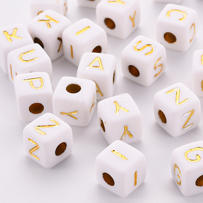 Opaque White Acrylic European Beads OPDL-Q134-001-1