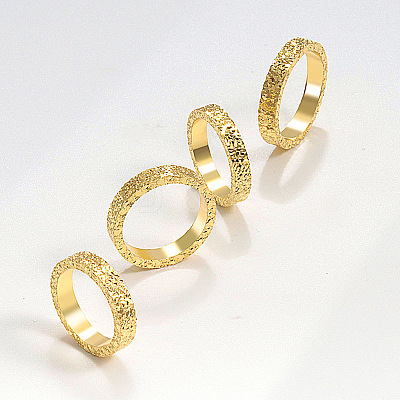 Brass Crushed Ice Pattern Finger Rings FS-WG1F485-05-1