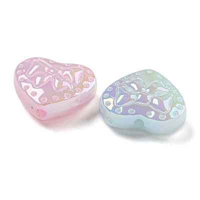 UV Plating Iridescent Acrylic Beads OACR-G039-18-1