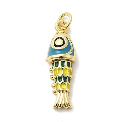 Brass Enamel Pendants KK-H529-51G-02-1