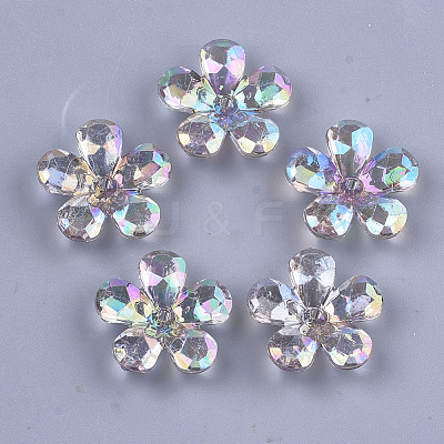Transparent Acrylic Bead Caps TACR-T007-05-1