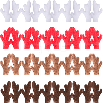 40Pcs 4 Colors Plush Antler Snowman Hand Branch DOLL-GF0001-09-1