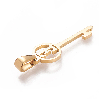 304 Stainless Steel Initial Pendants STAS-D019-09E-G-1