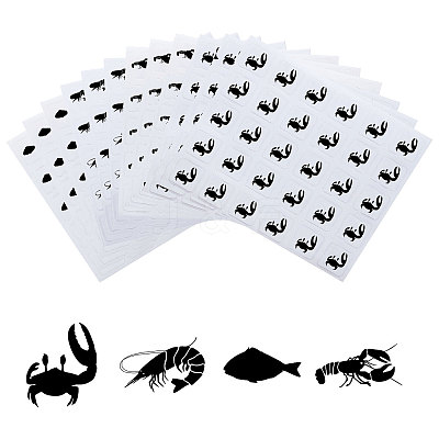 40 Sheets 4 Patterns PVC Waterproof Self-Adhesive Sticker Sets STIC-OC0001-11A-1