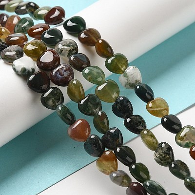 Natural Indian Agate Bead Strands G-R190-11-1