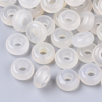 Natural White Agate European Beads X-G-Q503-16-1