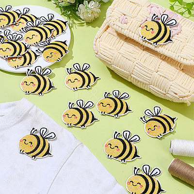Bees Computerized Embroidery Cloth Iron on/Sew on Patches PATC-WH0002-131-1