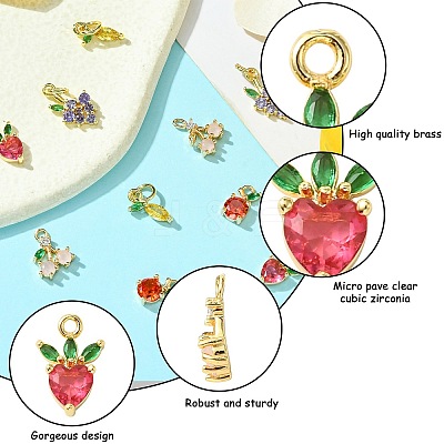 10Pcs 5 Styles Brass Charms KK-CJ0001-73-1