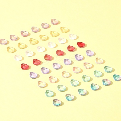 8 Colors Transparent Spray Painted Glass Beads GLAA-FS0001-85-1