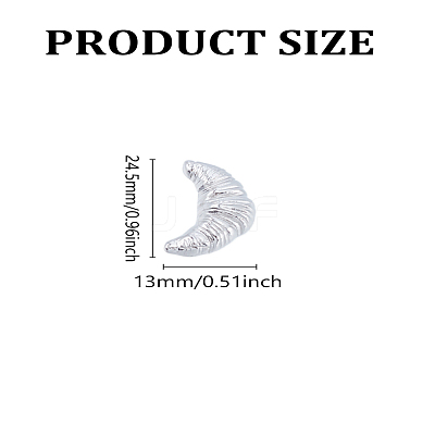 1Pc Alloy Croissant Brooch Pin JEWB-LP0005-14P-1