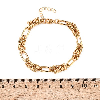 Unisex 304 Stainless Steel Byzantine Chains Bracelets BJEW-G790-06G-1
