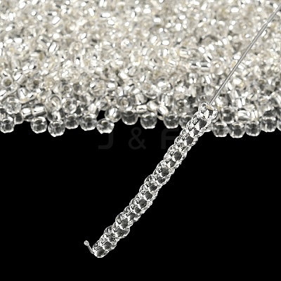 8/0 Transparent Glass Round Seed Beads X-SEED-J010-F8-21-1