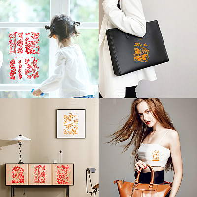 8Pcs 8 Style Plastic Drawing Painting Stencils Templates DIY-GF0004-82-1