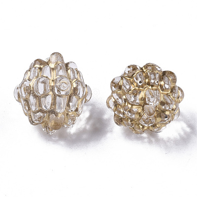 Plating Transparent Acrylic Beads X-PACR-N008-02-1