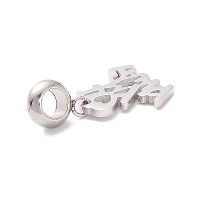 304 Stainless Steel European Dangle Charms STAS-I192-06P-1