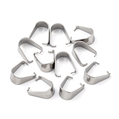 Non-Tarnish 304 Stainless Steel Snap on Bails X-STAS-R048-13x9mm-1