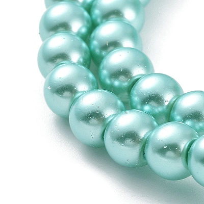 Baking Paint Pearlized Glass Pearl Round Bead Strands HY-Q003-6mm-32-1