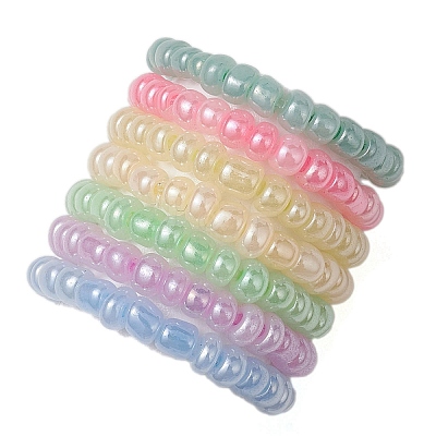 Macaron Ceylon Round Glass Seed Beads Stretch Rings for Women RJEW-JR00701-1