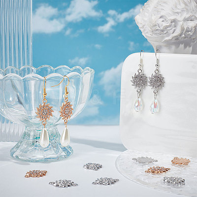 40Pcs 2 Styles Alloy Crystal Rhinestone Connector Charms FIND-SC0025-27-1