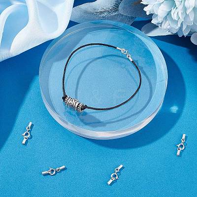 4 Sets 925 Sterling Silver Spring Ring Clasps STER-BBC0001-45A-1