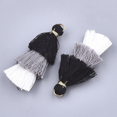 Polycotton(Polyester Cotton) Tassel Pendant Decorations X-FIND-T018-19-1