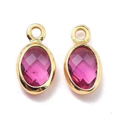 Eco-Friendly Brass with Glass Pendants KK-K268-01C-1