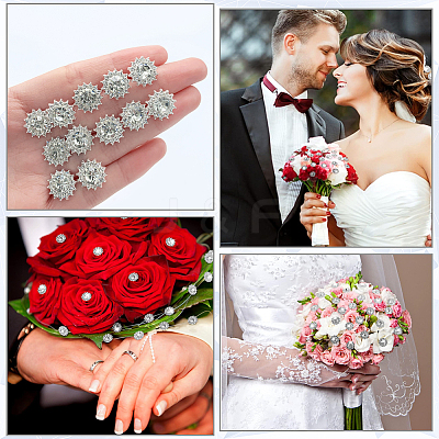 16Pcs Alloy Crystal Rhinestone Head Pins FIND-SP0004-63S-1