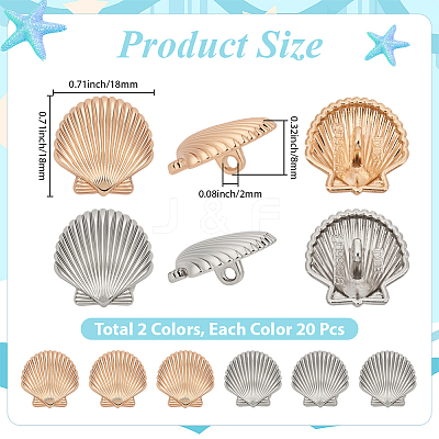 40Pcs 2 Colors 1-Hole Alloy Shank Buttons BUTT-CY0001-28B-1