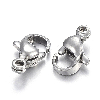 Non-Tarnish 304 Stainless Steel Lobster Claw Clasps X-STAS-F182-01P-D-1