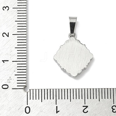 304 Stainless Steel Pave Natural Shell Flower Pendants STAS-C103-12P-1