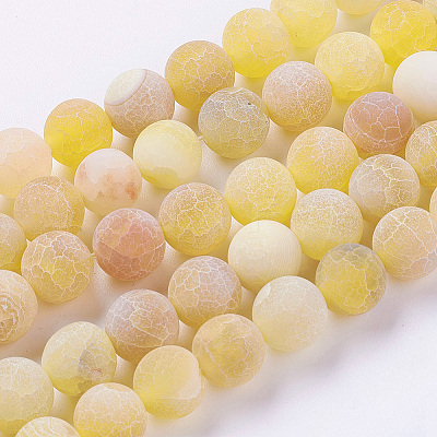 Natural Weathered Agate Beads Strands G-G589-8mm-02-1