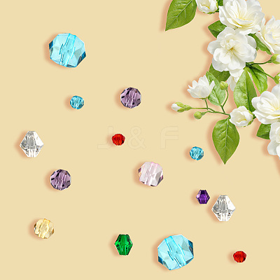1240Pcs 9 Styles Transparent Glass Beads EGLA-PA0001-07-1