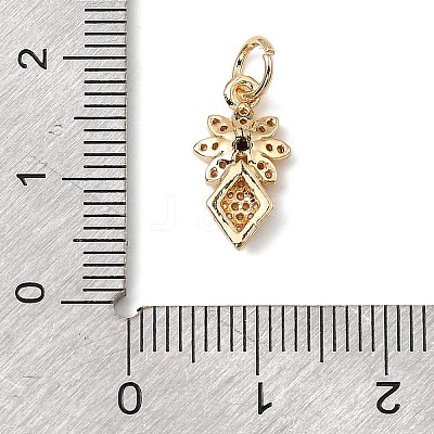 Brass Micro Pave Cubic Zirconia Charms KK-C133-03E-G-1