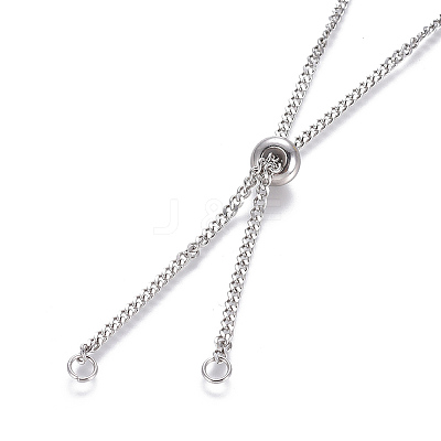 Adjustable 201 Stainless Steel Slider Necklaces LS-MAK-L026-08A-P-1-1