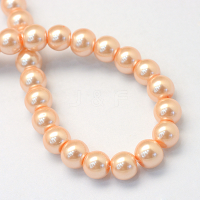 Baking Paint Pearlized Glass Pearl Round Bead Strands X-HY-Q003-4mm-18-1
