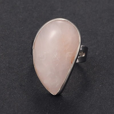 Adjustable Gemstone Brass Rings X-RJEW-N024-02H-1
