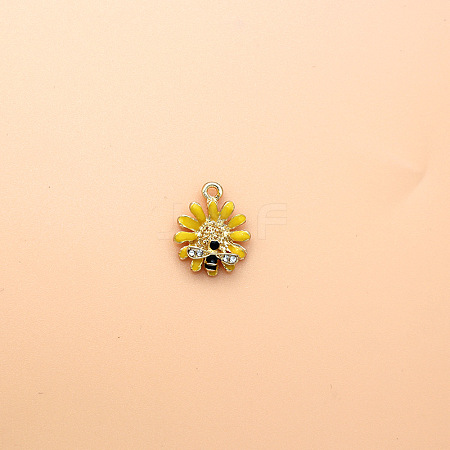 Golden Tone Alloy Enamel Pendants PW-WGF7304-03-1