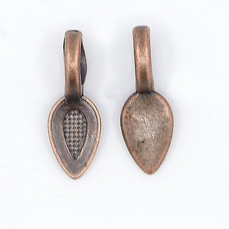 Tibetan Style Alloy Glue-on Flat Pad Bails LS-TIBEP-AB3348Y-AB-1